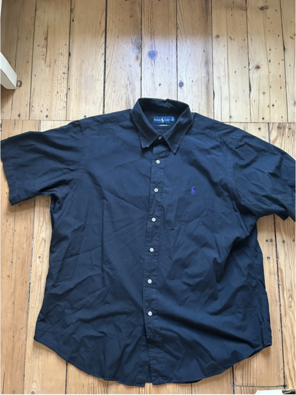 Polo Ralph Lauren Black Short Sleeve Button Up Shirt Pocket XL